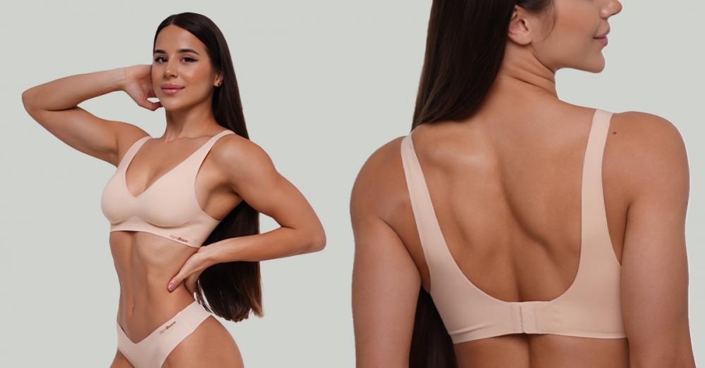 Seamless Bra Beige - GymBeam