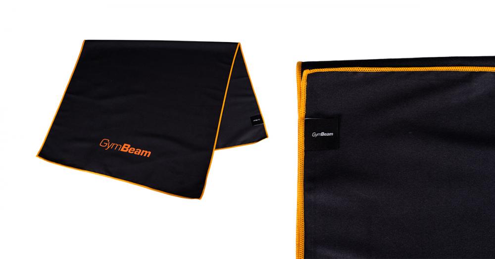 Hitrosušeča športna brisača Black/Orange - GymBeam