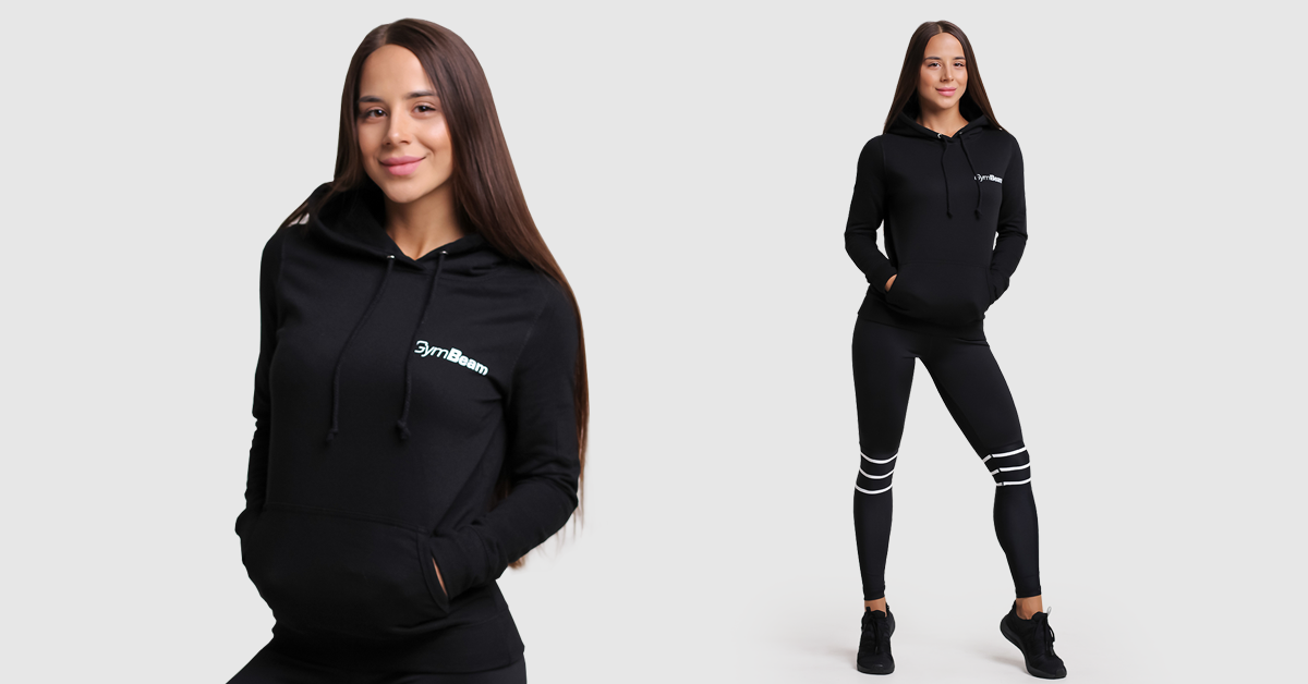 Ženski pulover Hoodie PRO Black - GymBeam