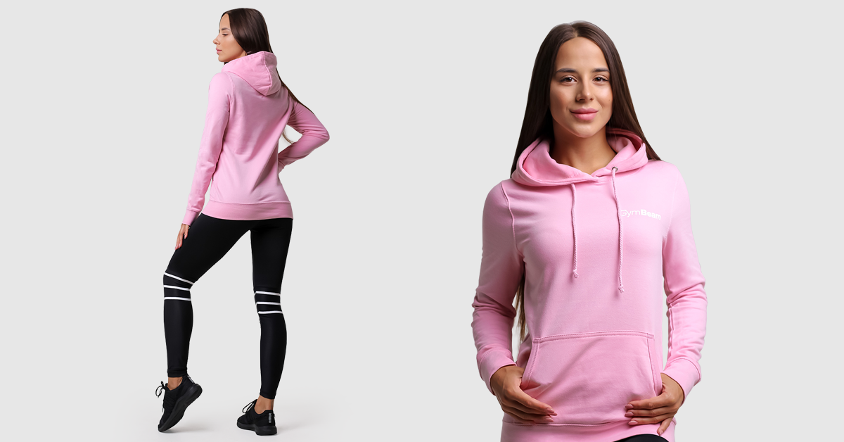 Ženski pulover PRO Hoodie Baby pink - GymBeam