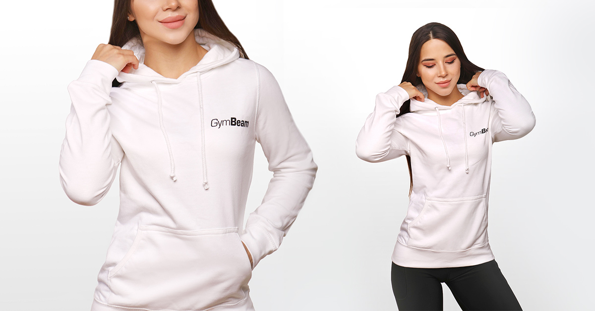 Ženski pulover PRO Hoodie White - GymBeam