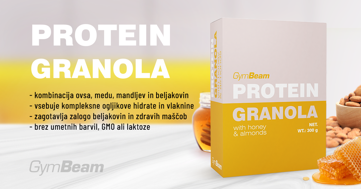 Beljakovinska granola z medom in mandlji - GymBeam